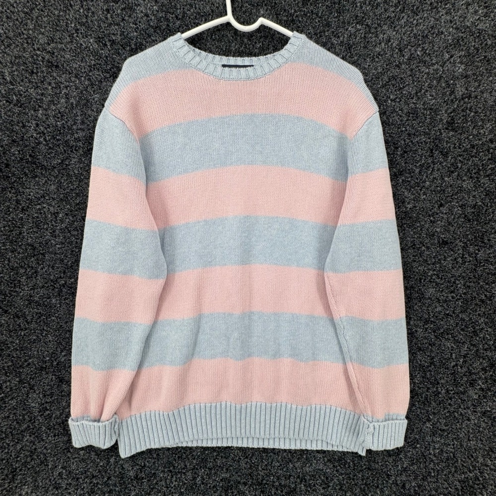 Brandy Melville Brianna Striped Sweater Pink Blue Cotton Knit Crewneck MH320
